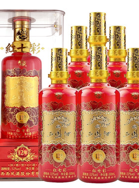 西凤酒52度红七彩12年