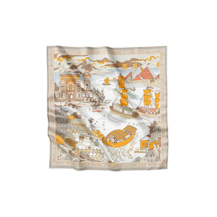 上海故事2025秋冬新款桑蚕丝印花真丝大方巾披肩女丝巾妈妈款礼盒