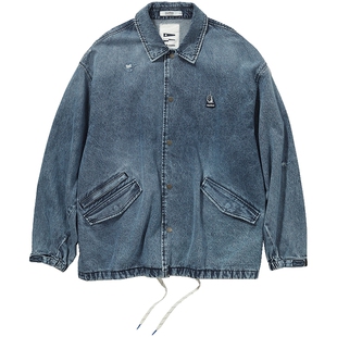 【明星同款】nautica白帆 日系中性复古街头牛仔薄外套夹克JW3311