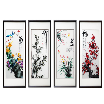 客厅沙发背景新中式手工刺绣挂画