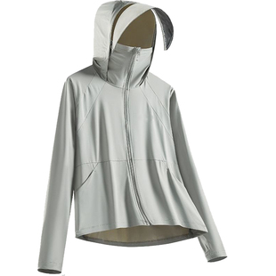 UPF50+夏锦纶防紫外线薄款防晒衣遮阳透气外套可拆卸黑胶帽沿女