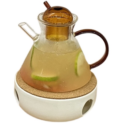 欧美法式玻璃花茶壶茶水分离壶