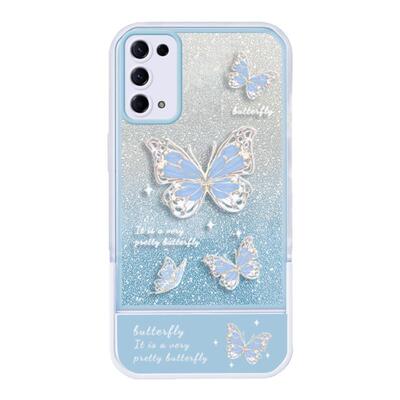 OPPOReno5手机壳闪粉蝴蝶