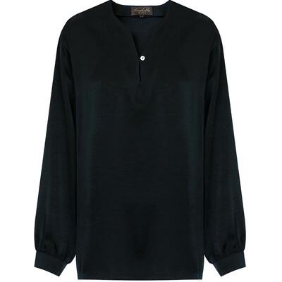 奢感丝光缎面极简风衬衫