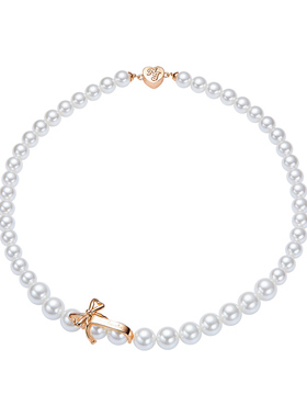 NJJewelry爱心蝴蝶结绑带项链