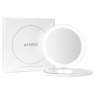 AMIRO觅光 随身日光镜FREE系列LED化妆镜带灯便携补光美妆镜子