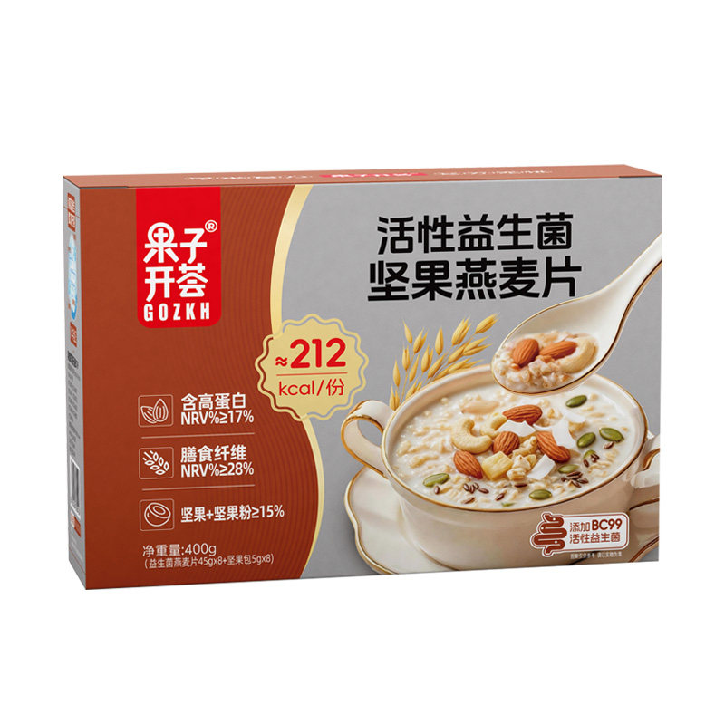 果子开荟益生菌高蛋白坚果燕麦片