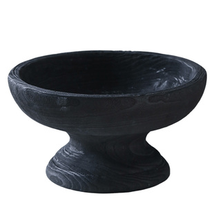 米子家居法式侘寂风复古实木水果盘客厅茶几家用民宿软装摆件托盘