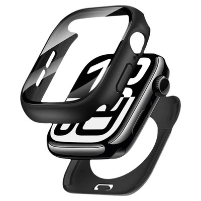 360°全包适用applewatch10保护壳苹果s11防水手表壳iwatch11保护套S9壳膜一体Ultra钢化膜8防摔套玫瑰金表盘
