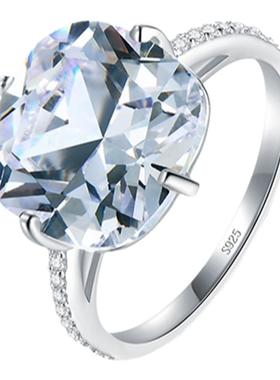 925纯银仿真大钻戒女奢华克拉