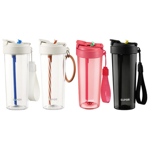 苏泊尔水杯吸管杯女生高颜值tritan新款水杯大容量运动杯情侣杯夏