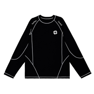 MIICHOUS米丘寺运动哈苏线纯棉速干长袖 防晒透气宽松圆领骑行T恤