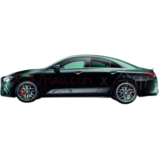 适用奔驰55周年纪念款AMG拉花车贴门边贴纸改装A C CLA GLE CLS级