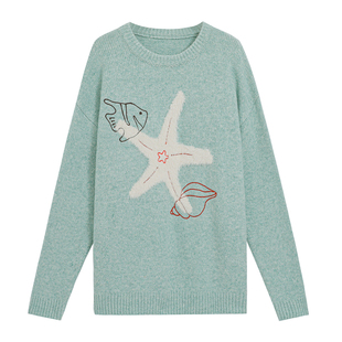 小草宽松定制奶呼呼软糯毛衣女大码胖mm遮屁股独特漂亮针织衫上衣