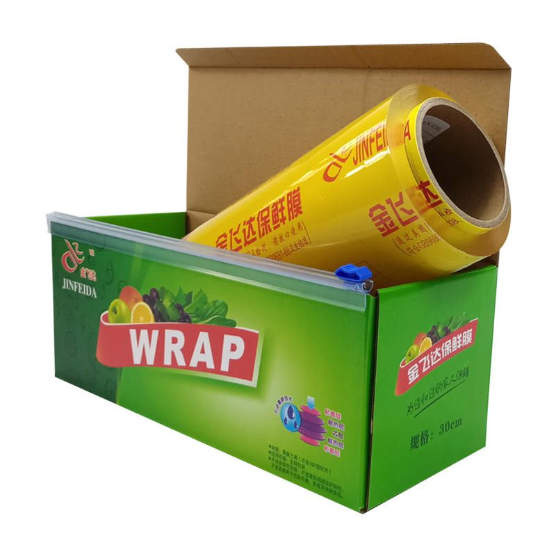 500码PVC高粘度大卷厨房食品保鲜膜超市水果生鲜冷藏缠绕膜