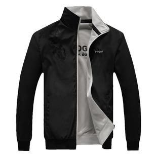 春秋季男式运动两面穿红色外套青年双面穿立领薄款青少年休闲夹克