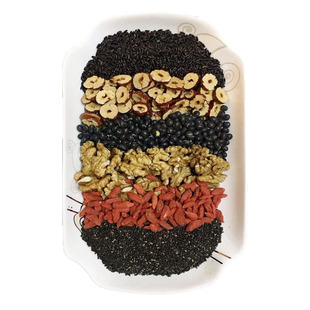 食疗新配方现磨黑芝麻核桃粉红枣枸杞黑豆黑米粉五谷粉对头发好