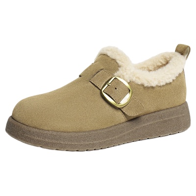 红蜻蜓勃肯鞋加绒厚底保暖雪地靴