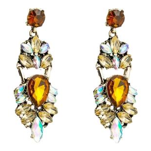 矜贵感轻奢千金大小姐耳饰复古重工锆石夸张耳环长款气质耳钉耳夹