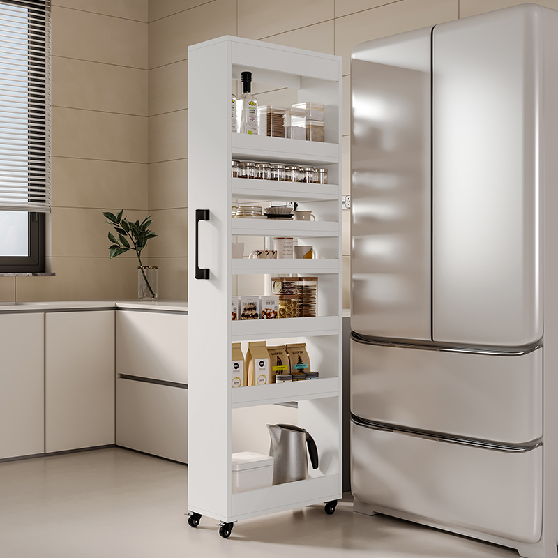 铝合金夹缝柜厨房收纳极窄餐边柜可移动侧拉窄边柜冰箱缝隙置物架