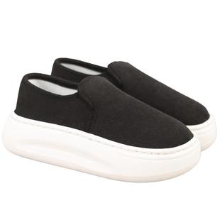 【加厚增高底】百搭吸汗透气亚麻布鞋松糕一脚蹬高端踩屎感布鞋