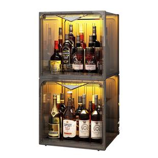 酒架红酒置物架家用客厅放威士忌洋酒白酒轻奢小型桌面展示收纳柜