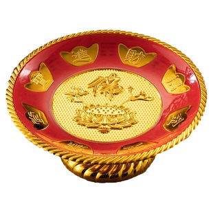 塑料红金系列水果盘供盘仿陶瓷招财红金供杯供碗茶杯酒杯筷子