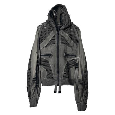 CHAUNK脏染做旧废土网布拼接卫衣