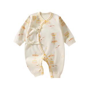 木植蝴蝶衣新生婴儿连体衣春季儿童纯棉无骨哈衣睡衣男女宝宝爬服