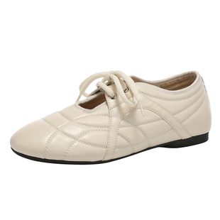 MILLIE'S/妙丽复古系带小皮鞋女百搭舒适平底单鞋通勤休闲鞋Z