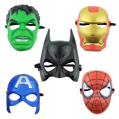 漫威蜘蛛侠钢铁侠美国队长蝙蝠侠美国队长黑豹发光面具成人儿童