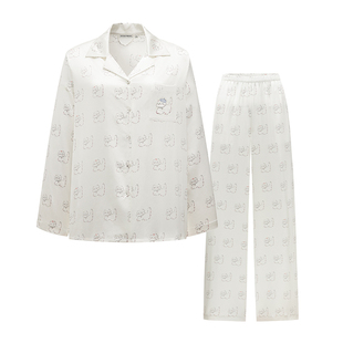 Not Just Pajama Kiki系列珍珠小猫真丝睡衣女款新款桑蚕丝家居服