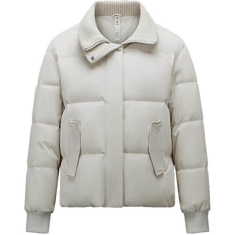 安踏超模羽绒服丨高智感外套女冬季防泼水翻领鸭绒棉服162547914