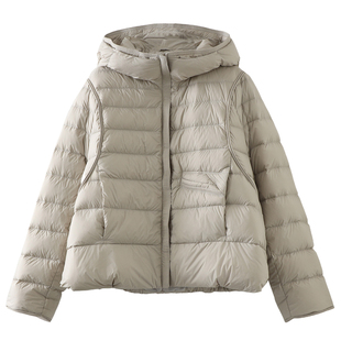 2025冬新款90白鸭绒羽绒服女短款连帽轻薄宽松显瘦小个子保暖外套