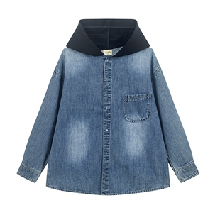 【商场同款】马拉丁儿童外套25秋装新款男童大童宽松衬衫外套