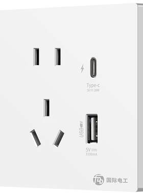 国际电工type-c快充插座带USB