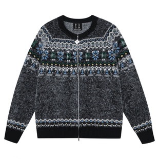 MEDM新年提花logo休闲保暖毛衣秋冬潮流小众设计感男女同款针织衫