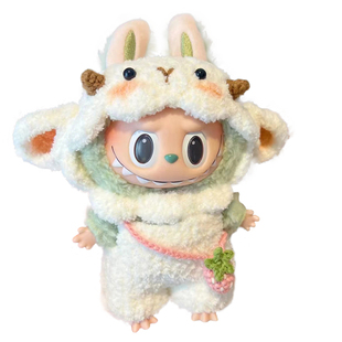 泡泡玛特拉布布娃服labubu搪胶盲盒第三代娃衣一代labubu羊羊衣服