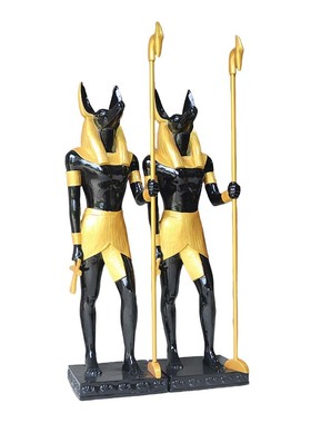 玻璃钢埃及狼人法老猫神雕塑摆件