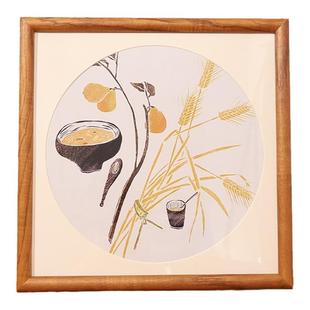 画框空框装裱儿童实木相框正方形空白卡纸书法国画字框架十字绣架