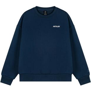 安踏加绒卫衣女爆款春季圆领外套小个子春秋季休闲套头衫运动上衣