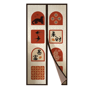 冬季加厚棉门帘防风保暖隔断家用空调挡风帘保温隔音防寒自吸帘子