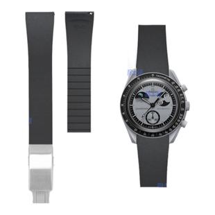 适用Moonswatch表带氟橡胶swatch欧米茄联名地相月球史努比短款20