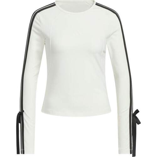 Adidas/阿迪达斯官方正品舒适女士针织修身蝴蝶结长袖T恤KG3861