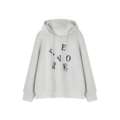 时然【灰调字母】连帽卫衣