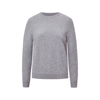 皮皮狗女士圆领V领长袖羊绒衫