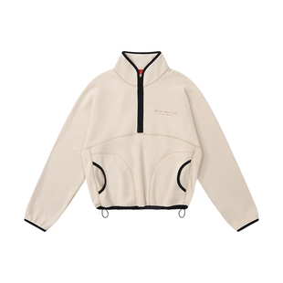 COMMXN·云感半拉链抓绒上衣休闲宽松百搭绒衫2025冬季新款女装