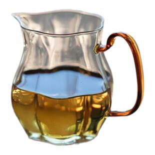 梵汝 带把玻璃公道杯功夫茶具高硼硅透明家用公杯分茶器茶道配件