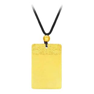 金包银祥云无事牌吊坠项链男女小方牌挂坠毛衣链锁骨链礼物送女友