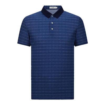 混纺条纹商务短袖T恤夏季POLO衫